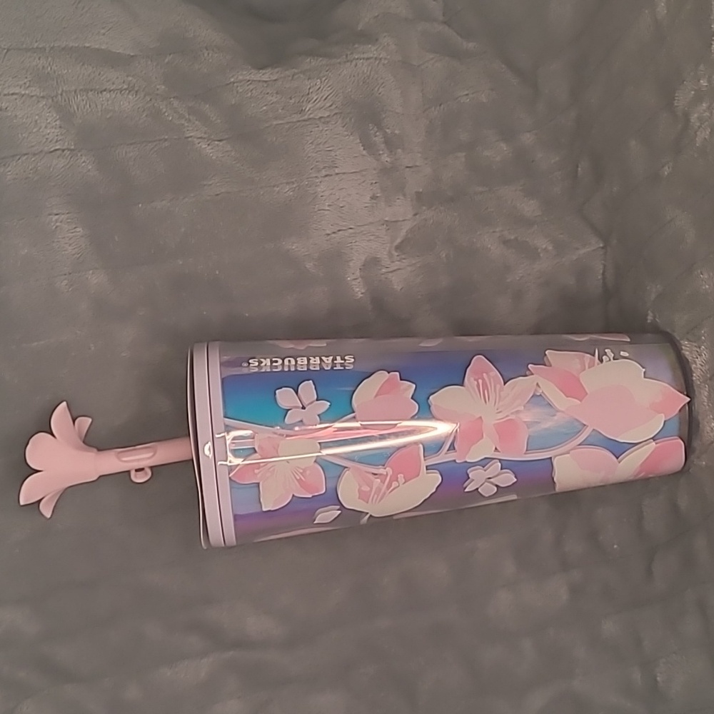 NWT Starbucks Cherry Blossom Tumbler with Flower Straw